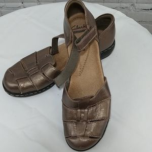 Clarks Collection Metallic Leather Mary Jane Shoes